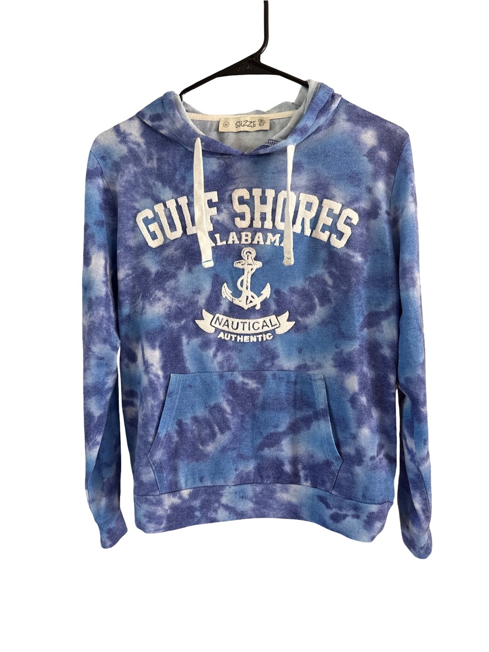Gulf Shores Tie-Dye Nautical Hoodie - Blue